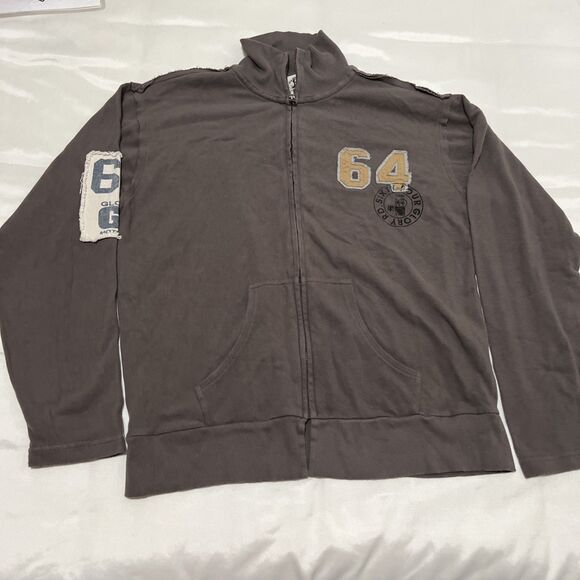 Vintage Y2K 64 Glory Rd Sweatshirt Full Zip Long Sleeve Grunge Men's L Brown - Picture 4 of 7